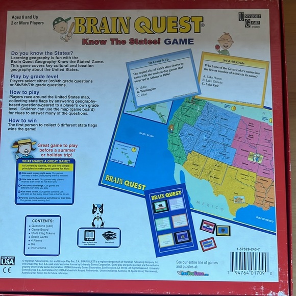 Like New - University Games Brain Quest Know The States Game - Picture 2 of 9